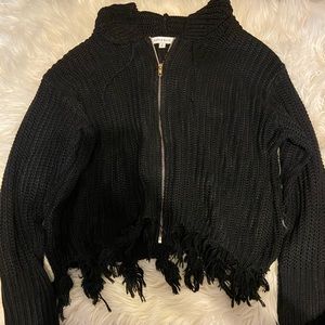 Distressed Zip-Up Hoodie